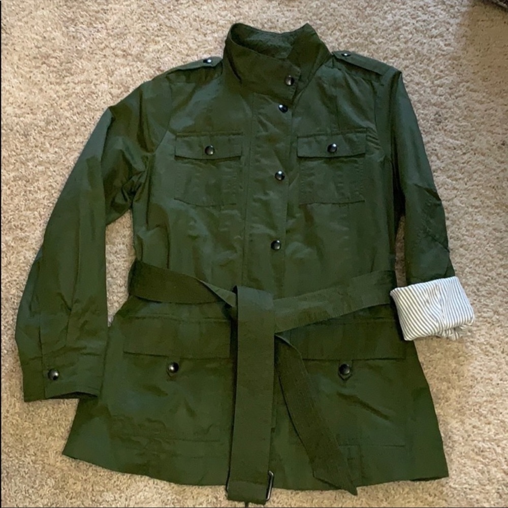 Banana Republic Olive Green Belted Military Jacket